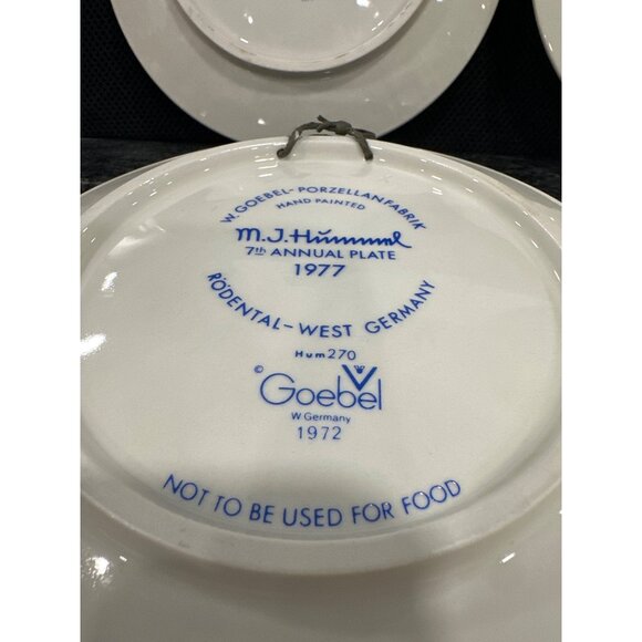 Vintage Hummel Goebel Annual Collector Plates 1972-1977 Set Of 4 Decorative Art - Picture 8 of 9